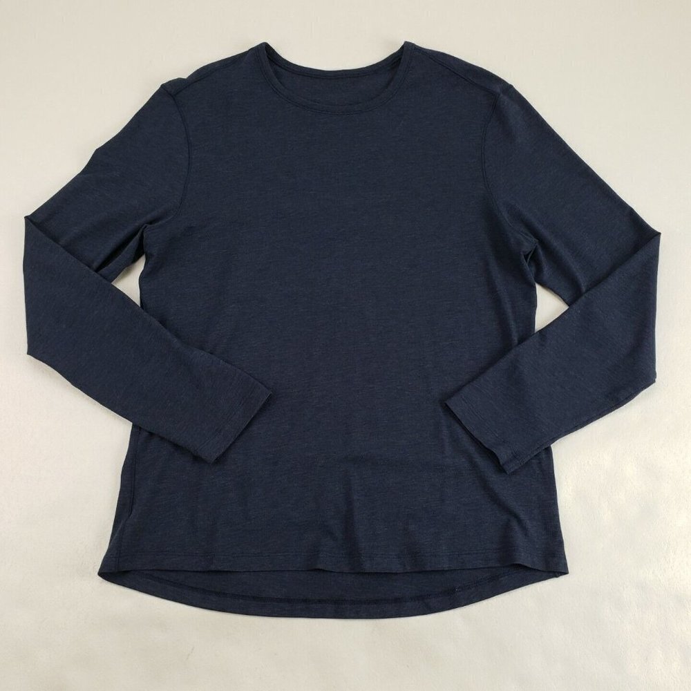 Lululemon Long Sleeve Blue T-Shirt Mens Medium (?) Stretchy Crew Neck Active Top